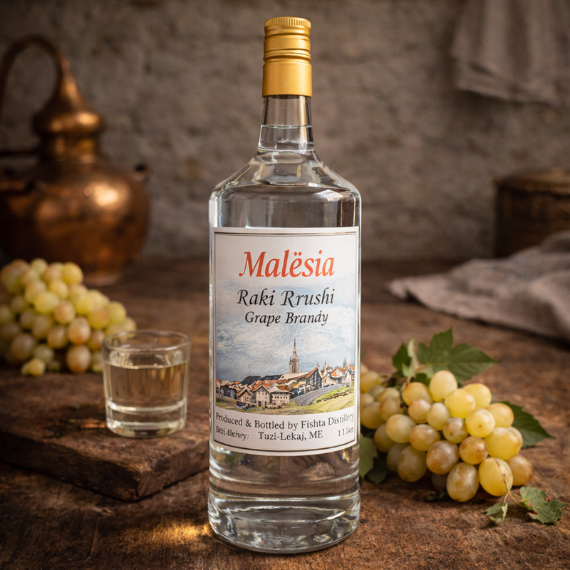 Malesia Raki Rrushi Grape Brandy 1 L 50% ABV