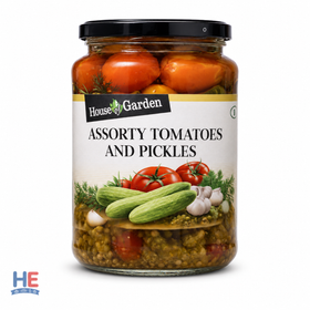 House Of Garden Assorted Pickled Tomatoes & Cucumbers, Bulgarian Whole Vegetables 1.63kg (3.6lb)