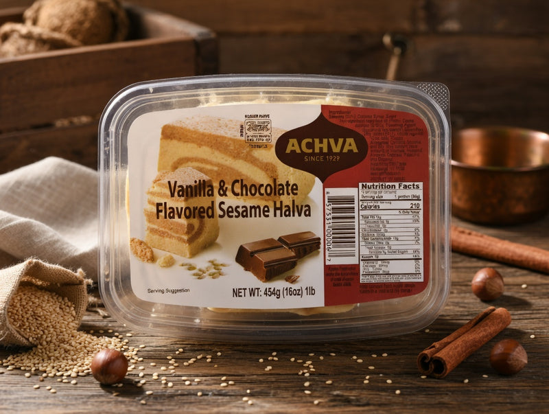 Achva Vanilla and Chocolate Sesame Halva 454 g