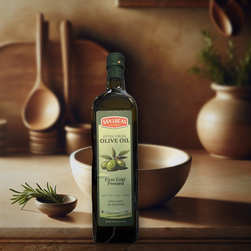 San Lucas Extra Virgin Olive Oil First Cold Pressed 33.8 Fl oz (1 Liter) 1000 g
