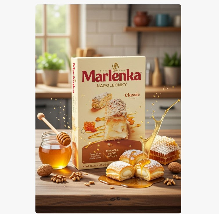 Marlenka Napoleonky Honey Puff Pastry with Milk Cream 300 g