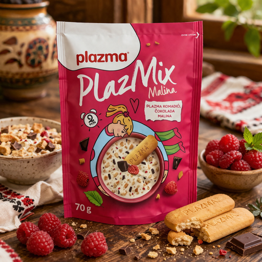 Plazma PlazMix Malina Biscuit Mix 70 g — authentic snacks-sweets from Serbia | Hamilton Euromarket