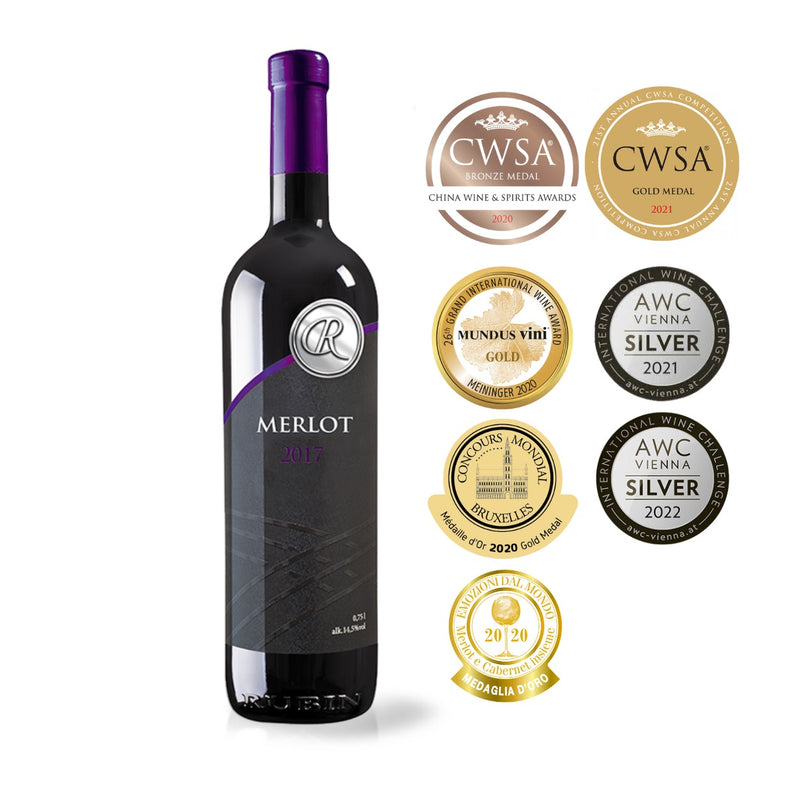 Rubin Merlot Dry Red Wine 2021 Serbian 750ml (25.4fl oz) | Hamilton Euromarket
