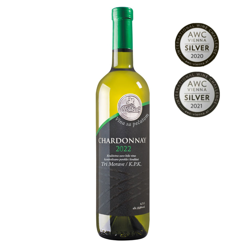Rubin Three Moravas Chardonnay 2022 Serbian Dry White Wine 750ml (25.4fl oz) | Hamilton Euromarket