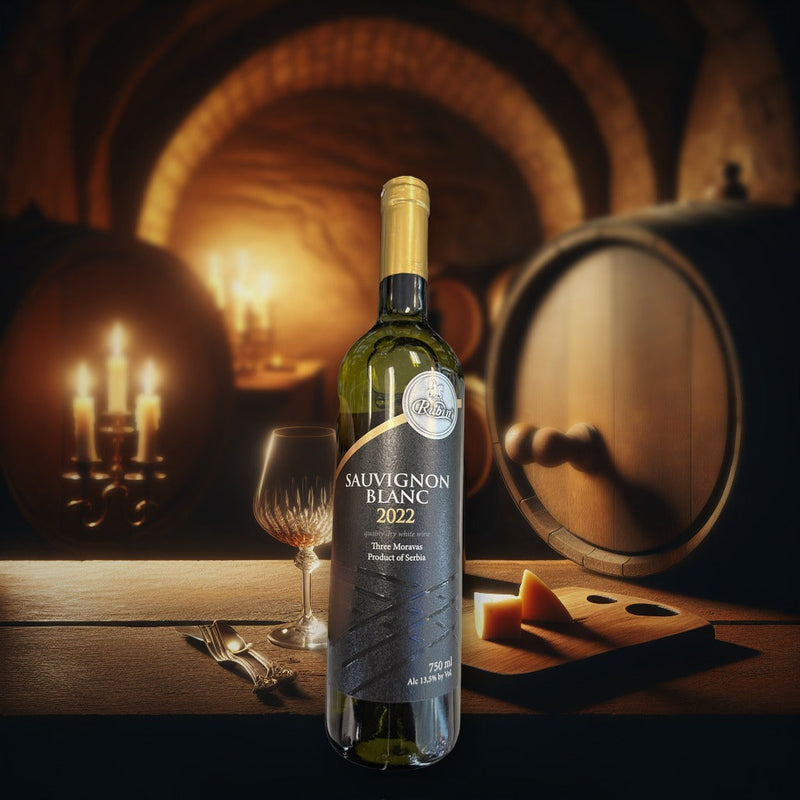 Rubin Sauvignon Blanc 2022 Quality Dry White Wine Three Moravas 750ml — authentic alcohol from Serbia | Hamilton Euromarket