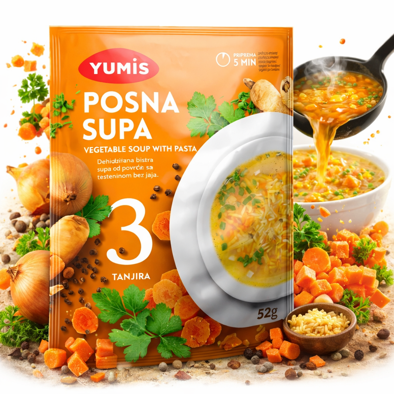 Yumis Posna Lean Vegetable Soup with Pasta 52 g (1.83 oz)