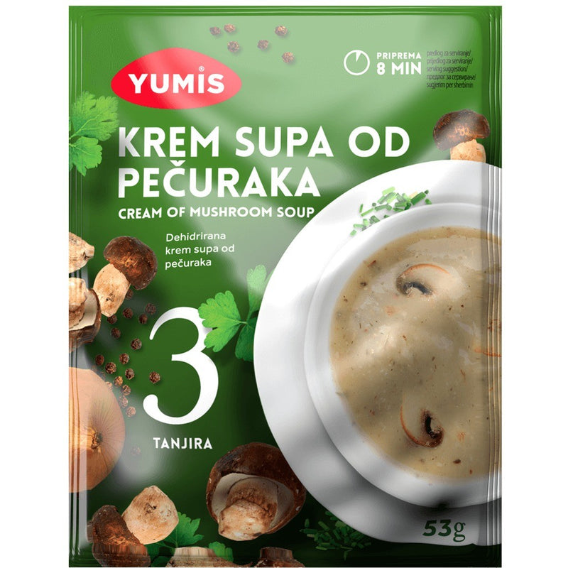 Yumis Mushroom Cream Soup Mix, Serbian Instant Soup 53g (1.9oz) | HE gallery 8600101468574 #3