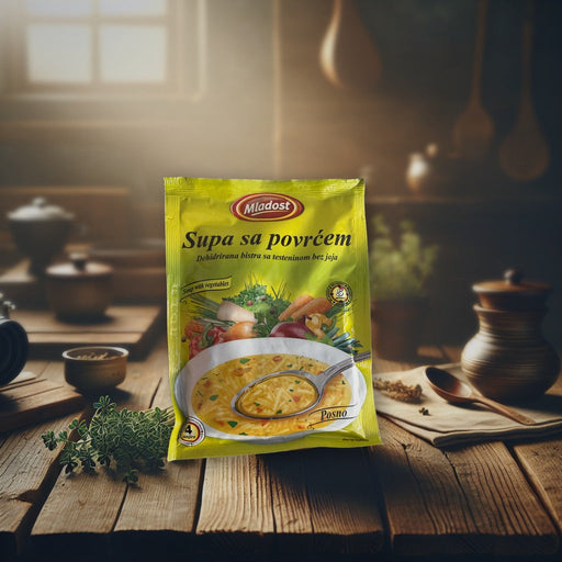 Mladost Soup With Vegetables Dehydrated Clear With Pasta Without Eggs 65g — authentic pantry from Serbia | Hamilton Euromarke