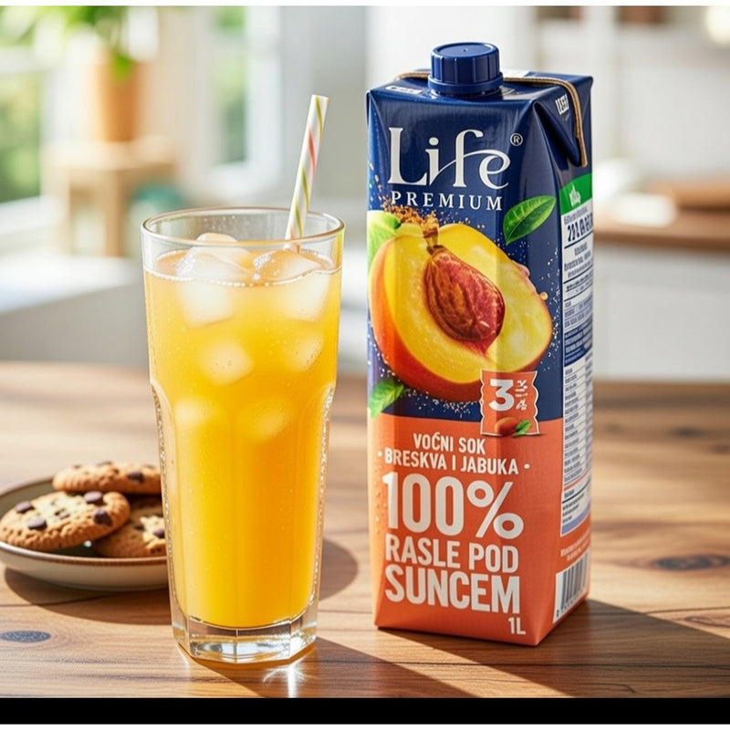 Life Premium Peach & Apple Juice 1 L