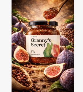 Granny's Secret Fig Extra Jam, Serbian Fruit Spread 375g (13.2oz)