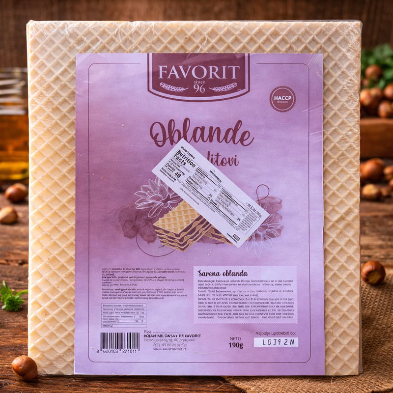 Favorit Oblande Wafer Sheets 190 g