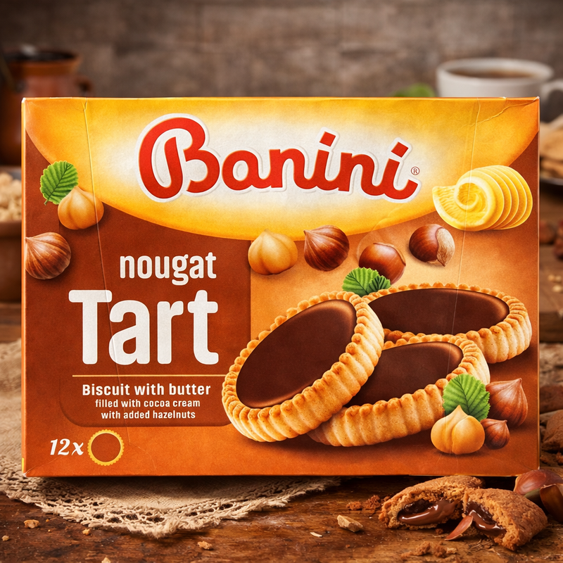 Banini Nougat Tart Filled Biscuits 210g — authentic snack from Serbia | Hamilton Euromarket