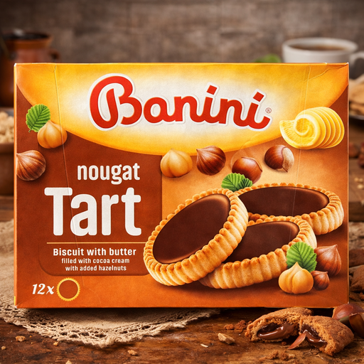 Banini Nougat Tart Filled Biscuits 210g — authentic snack from Serbia | Hamilton Euromarket