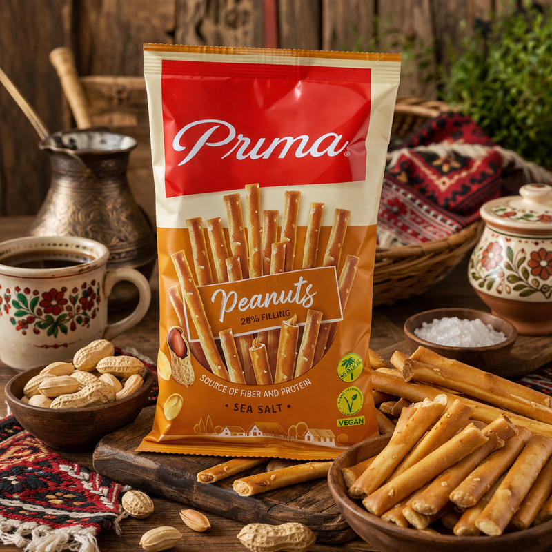 Stark Prima Peanut Sticks Sea Salt 40 g — authentic snacks-sweets from Serbia | Hamilton Euromarket