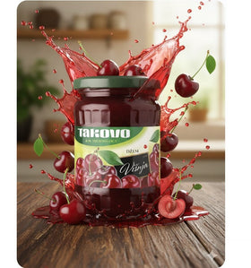Takovo Swisslion Visnja Sour Cherry Jam, Serbian Fruit Spread 700g (1.5lb)