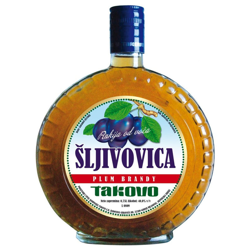 Takovo Šljivovica Plum Brandy, Serbian Rakija 750ml (25.4fl oz) | Hamilton Euromarket