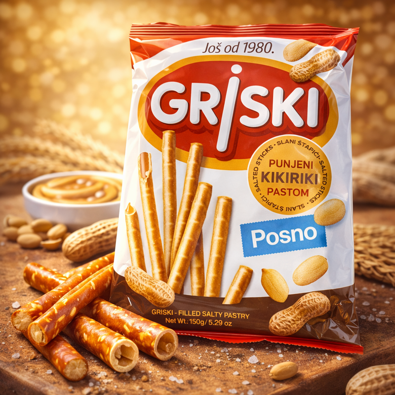 Griski Peanut Filled Pretzel Sticks 150 g