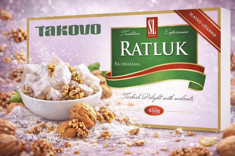 Takovo Walnut Turkish Delight Lokum Ratluk 450 g