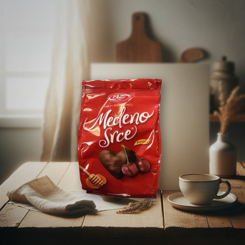 Pionir Honey Heart Honey Cakes With Fruit Filling (cherry) And Chocolate Coating 150 g — authentic snack from France | Hamilt