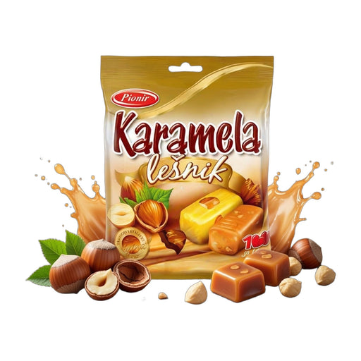 Pionir Karamela Lesnik Hazelnut Toffee Candies 800 g | Hamilton Euromarket