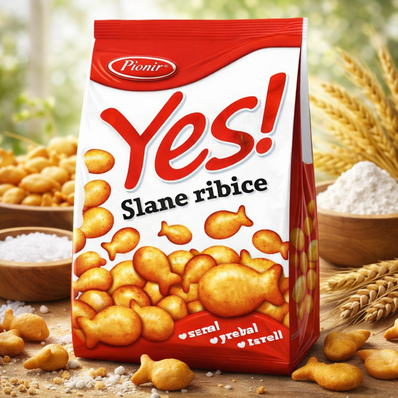 Pionir YES Salted Fish-Shaped Crackers 100 g