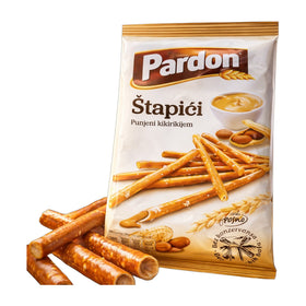 Pardon Peanut Filled Pretzel Sticks, Serbian Snack 40g (1.4oz)