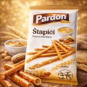Pardon Peanut Filled Pretzel Sticks 40 g — authentic snack from Serbia | Hamilton Euromarket