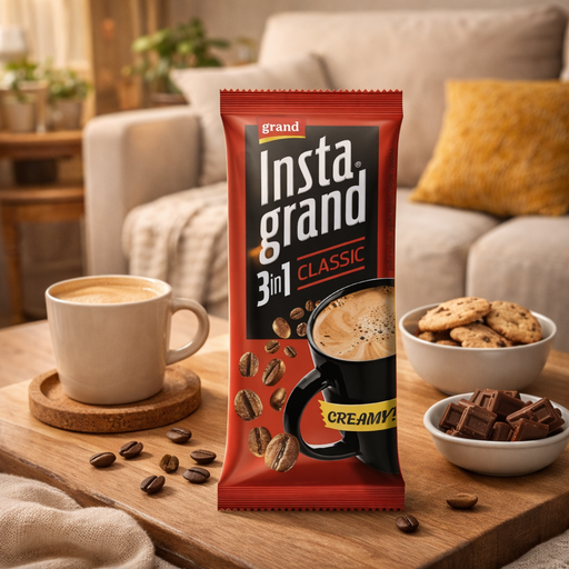Grand Instant 3in1 Classic Coffee 18 g — authentic beverage from Serbia | Hamilton Euromarket