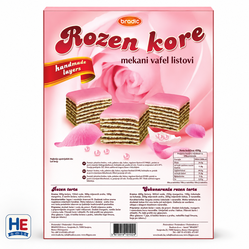 Bradic Slane Rozen Kore 430g — Serbian savory phyllo pastry sheets