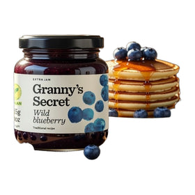 Granny's Secret Wild Blueberry Extra Jam, Serbian Fruit Spread 375g (13.2oz)
