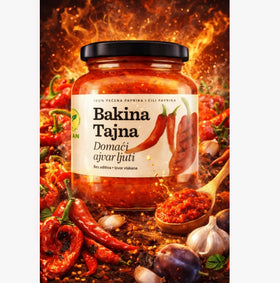 Granny's Secret Hot Ajvar Roasted Red Pepper Spread, Serbian 550g (1.2lb)