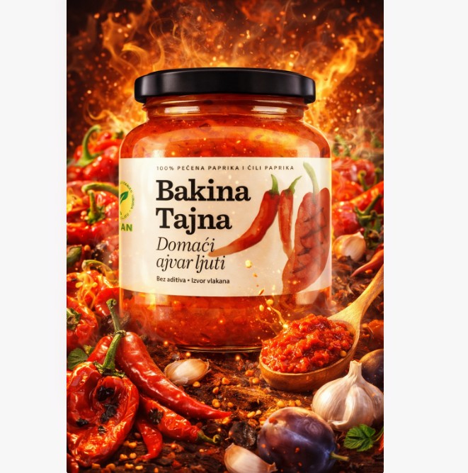 Granny's Secret Hot Ajvar Roasted Red Pepper Spread 550 g — authentic pantry from Serbia | Hamilton Euromarket