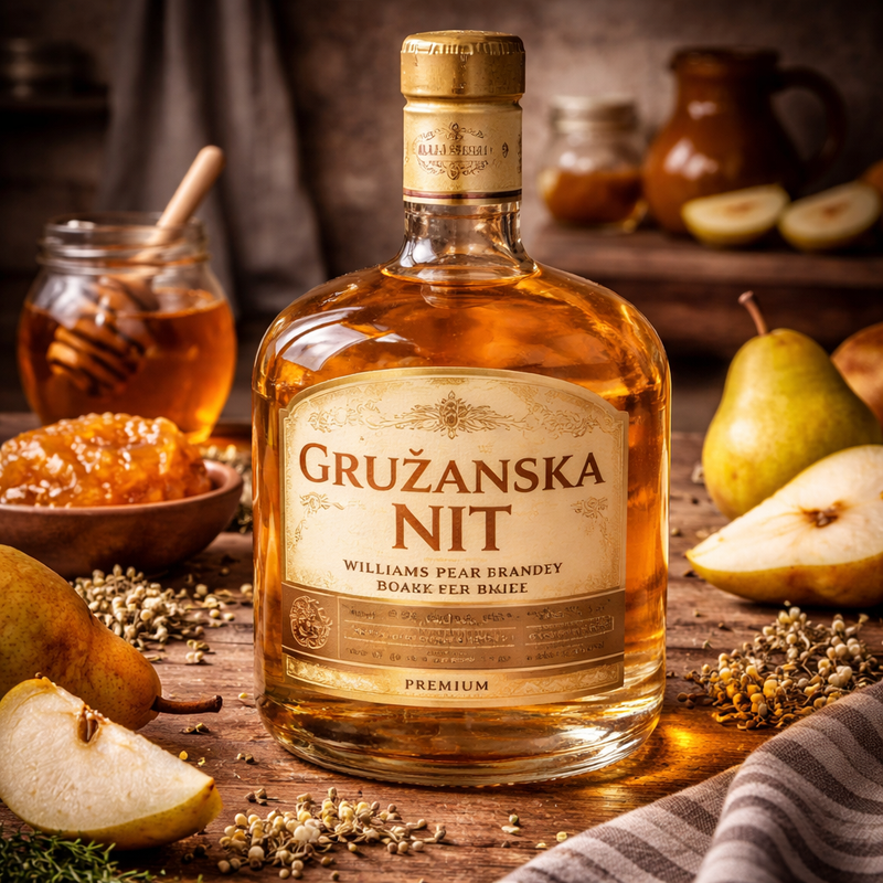 Gružanska Nit Williams Pear Brandy with Honey 750 mL