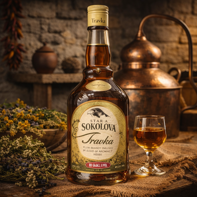 Stara Sokolova Travka Herbal Brandy 750 mL