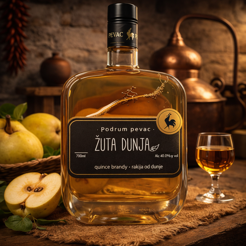 Podrum Pevac Zuta Dunja Quince Brandy 700 mL