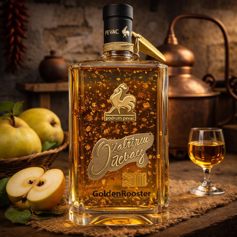 Podrum Pevac Golden Rooster Honey Rakija 700 mL