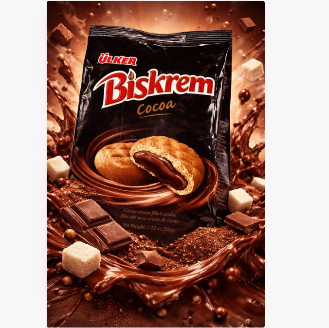 Ulker Biskrem Cocoa Cream Filled Cookies 205 g