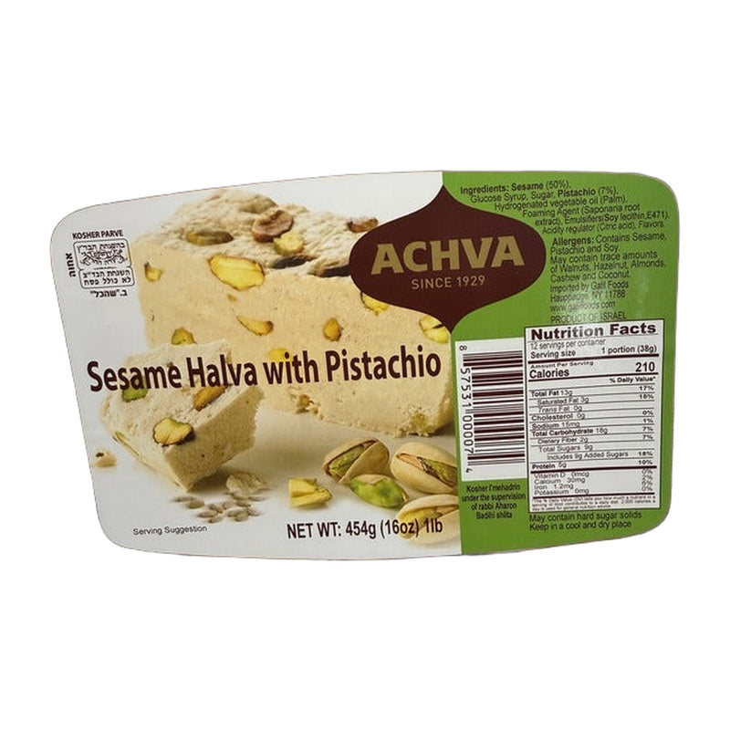 Achva Sesame Halva With Pistachio 70 g | Hamilton Euromarket
