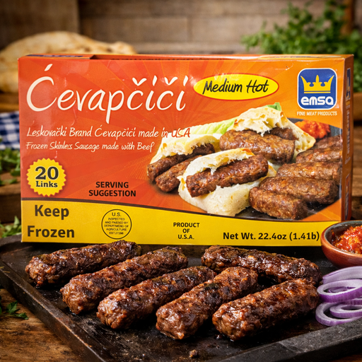 EMSA Cevapcici Medium Hot Beef Sausages 635g