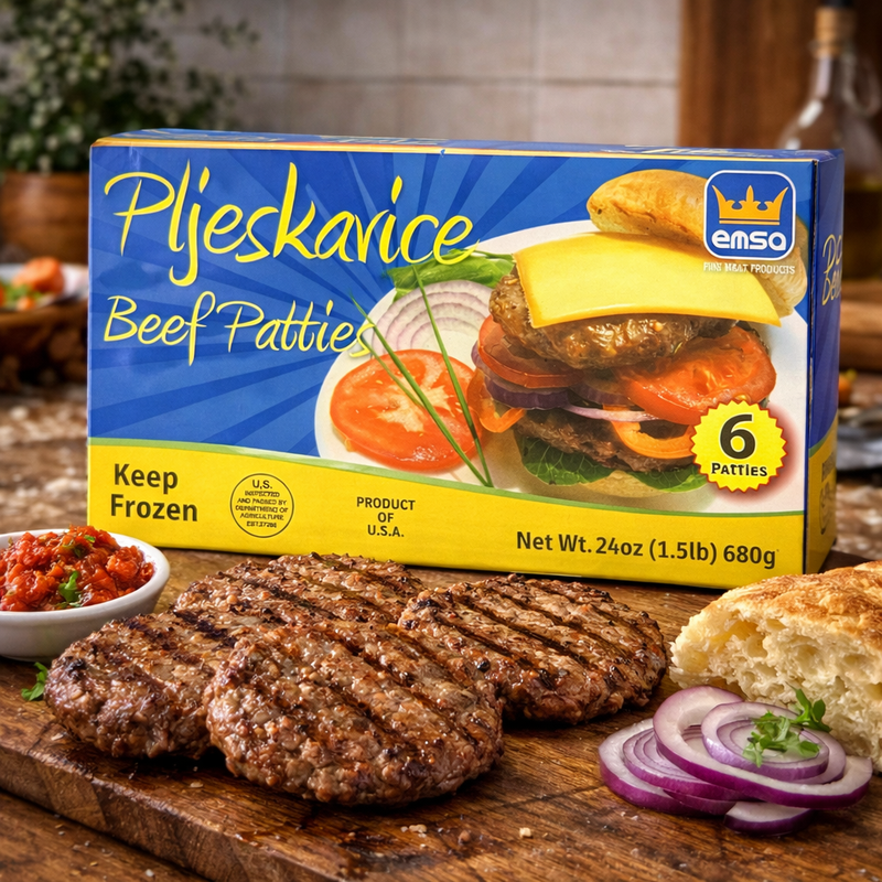 EMSA Pljeskavice Beef Patties 6 Pack 680g