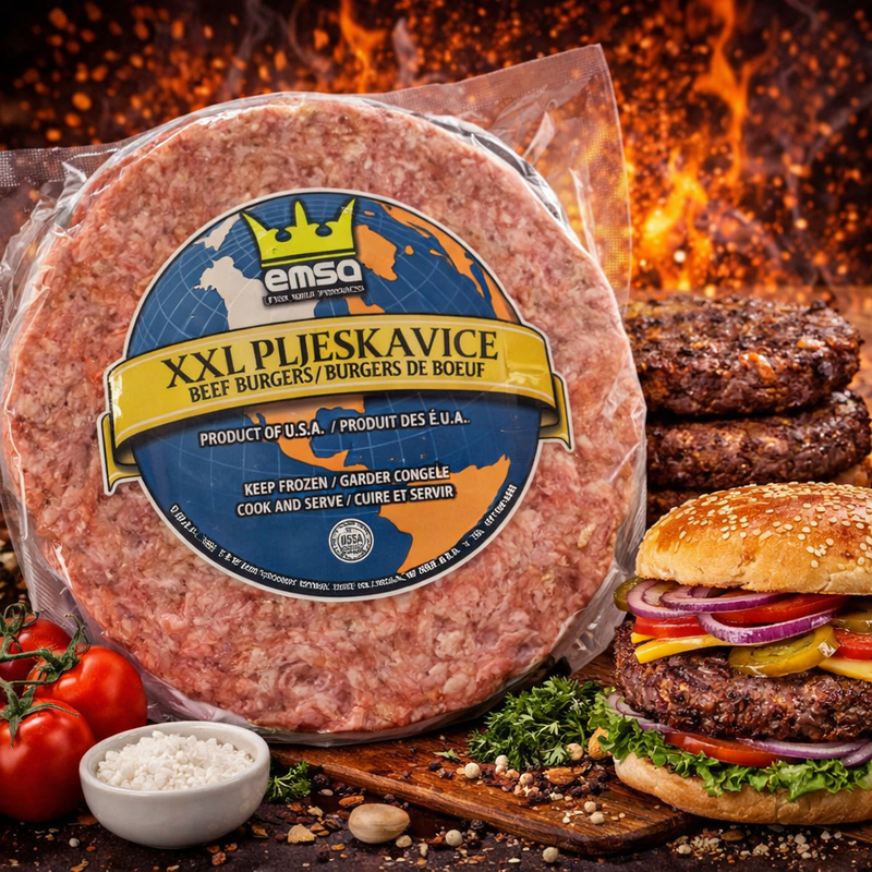 Emsa Pljeskavice XXL Beef Patties (Fresh Sausage) 600 g