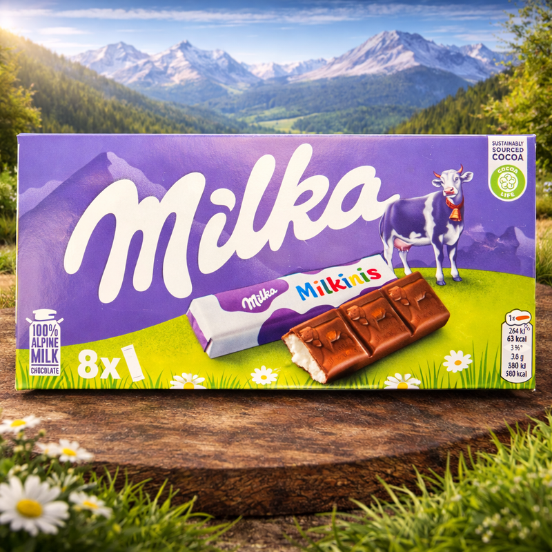 Milka Milkinis Mini Milk Chocolate Bars 8 Pack 87.5 g