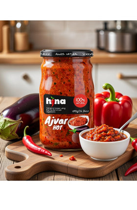 Hina Hot Ajvar Roasted Red Pepper Spread, Croatian Style 690g (1.5lb)