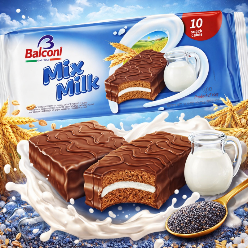 Balconi Mix Milk Chocolate-Coated Snack Cakes 10 x 35 g (350 g)