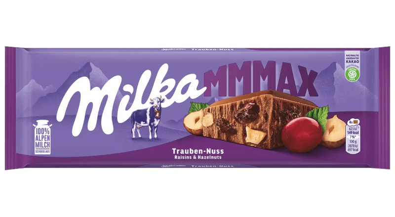 Milka Alpine Milk Chocolate with Raisins & Hazelnuts 270g (9.5oz)
