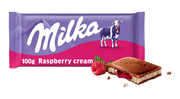 Milka Raspberry Creme Alpine Milk Chocolate Bar 100g (3.5oz)