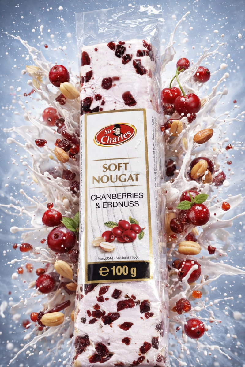 Sir Charles Soft Nougat Cranberries & Peanuts Bar 100 g