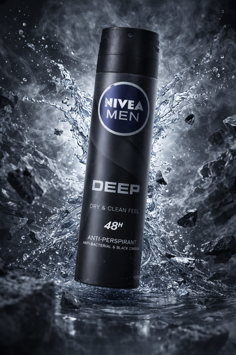 Nivea Men Deep Black Carbon Darkwood Anti-Perspirant Spray 150 ml