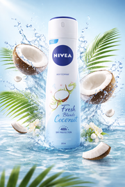 Nivea Fresh Blends Coconut Women's Dry Spray Deodorant 150 ml — authentic home care from Germany | Hamilton Euromarket