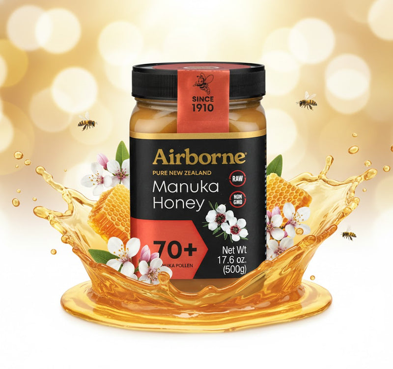 Airborne 70+ Creamed Monofloral Manuka Honey 500 g